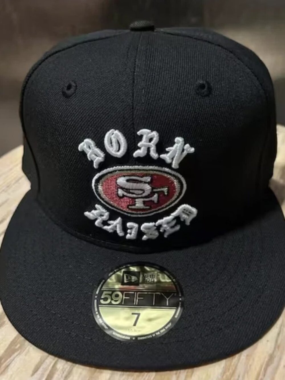 Born X Raised × NFL NEW ERA + 49ERS FITTED ROCKER HAT: BLACK